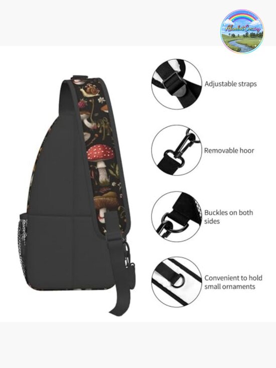 Sling Backpack Unisex Crossbody Chest Bag Hiking Travel Polyester Adjustable main image 5